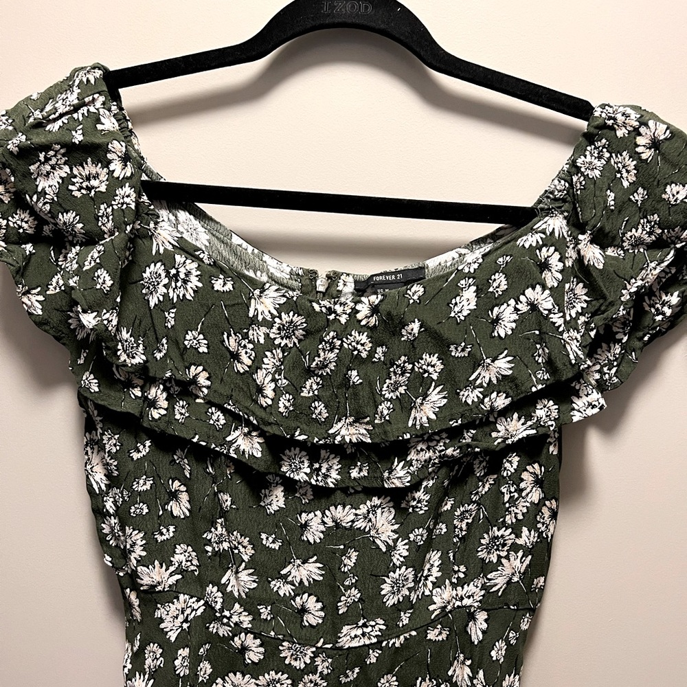 Mini 🍀 Green Floral dress